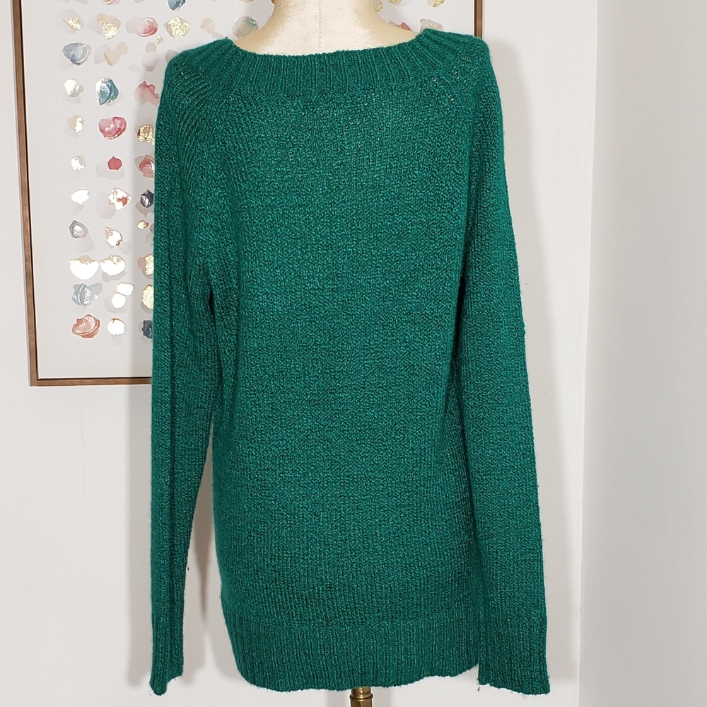 Carolyn Taylor green scoop neck sweater size Med - Picture 5 of 6